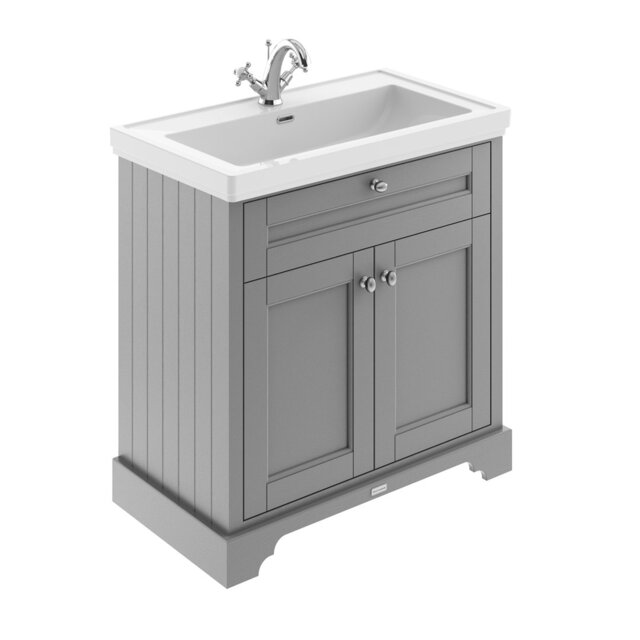 Old London 830mm Free Standing Single Bathroom Vanity with Fireclay Top