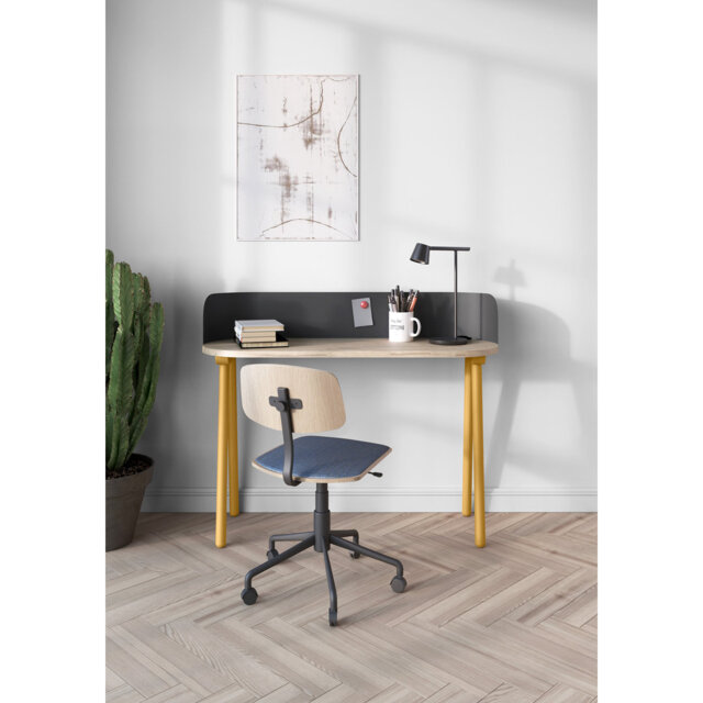 Eta Oval Solid Wood Base Writing Desk