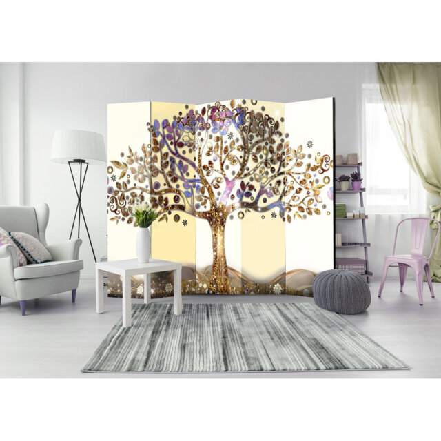 225cm W x 172cm H 5 - Panel  One Sided Room Divider Folding Room Divider