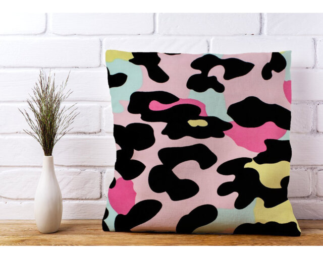 Styron Colourful Leopard Print Animal Print Scatter Cushion with Filling