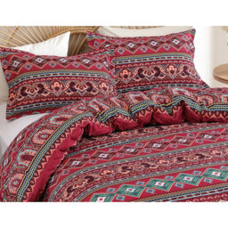 Double 200cm Boho Microfiber Duvet Cover Set, Moroccan Bedding with 2 Pillow Shams