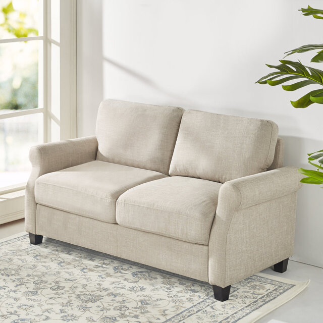Classic Compact Sofa with Foam and Fiber Cushions