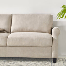 Classic Compact Sofa with Foam and Fiber Cushions