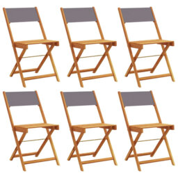 Vidaxl Folding Garden Chairs in Anthracite and Solid Wood