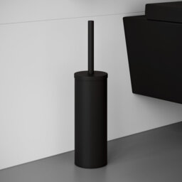 Halliday Cosmic Made of Stainless Steel Matt Black Free-Standing Toilet Brush and Holder