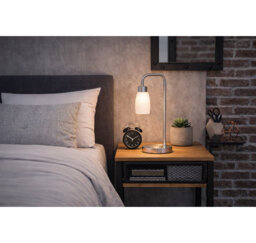 Alakai 41cm Desk Arch Metal Table Lamp with Glass Shade