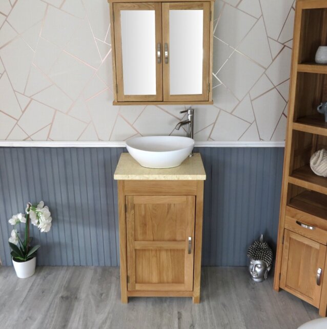 Slimline Compact 515mm Free-Standing Cloakroom Vanity Unit