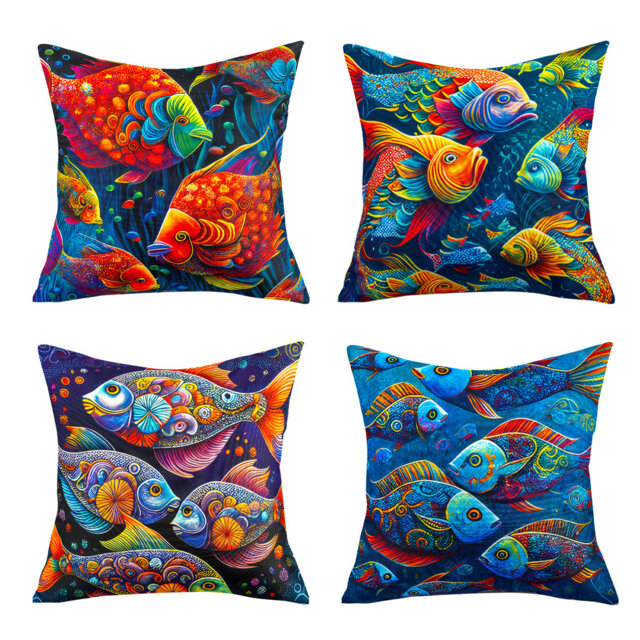 Indoor / Outdoor Animal Print Red Square Throw Pillow Cover