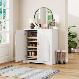 5-Tier Shoe Cabinet with Rotating Shoe Rack, Freestanding Shoe Storage Cabinet for 15-20 Pairs