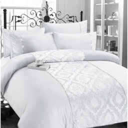Nadia Microfiber Damask Duvet Cover Set with Pillowcases Included