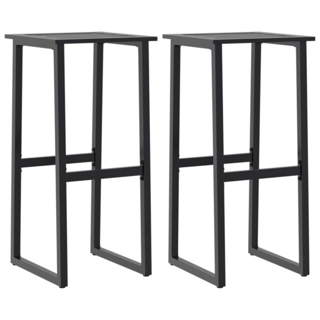 Vidaxl bar stools in black, 38 x 38 x 80cm, powder -coated steel