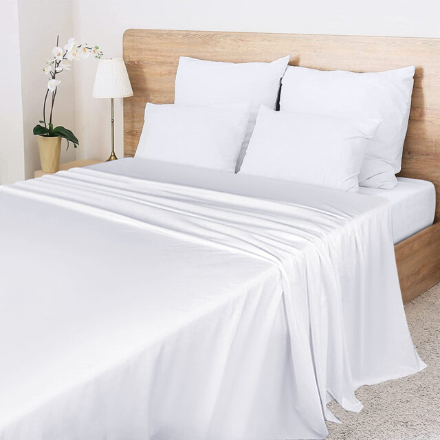 Anthonyson Egyptian-Quality Cotton Brushed Flat Sheet Set