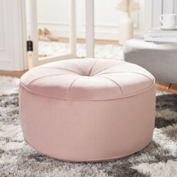 Keeney 28.3cm Wide Velvet Tufted Round Solid Colour Pouffe Ottoman