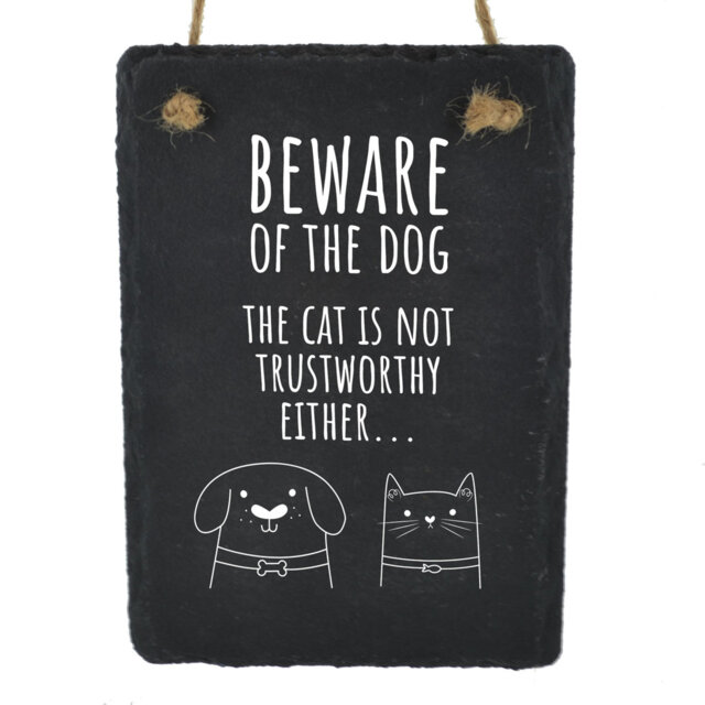 Heenan Beware Of The Dog Slate Plaque Wall DÃ©cor