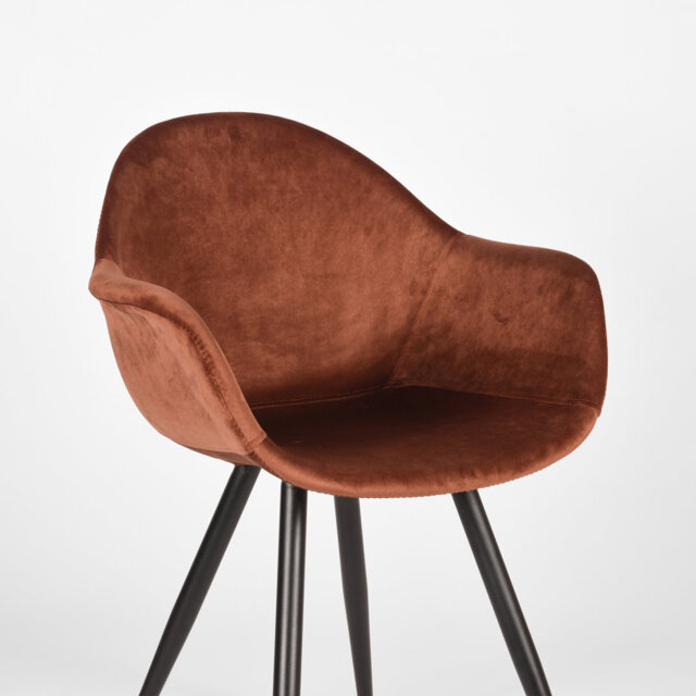 Feather 49cm H Velvet Upholstered Armchair