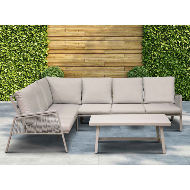 Leighonna 267Cm Wide Outdoor Garden Corner Sofa with Cushions