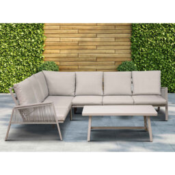 Leighonna 267Cm Wide Outdoor Garden Corner Sofa with Cushions