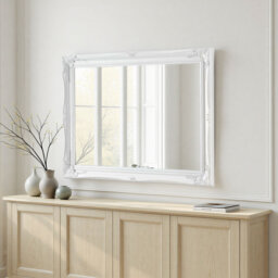 French Style Burdette Carved Wood Framed Accent Mirror