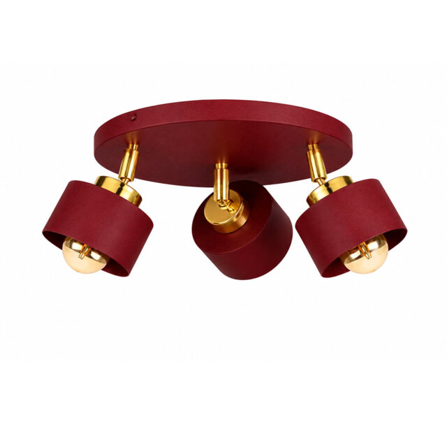 Simply Wine/Gold 3-light Flush Mount