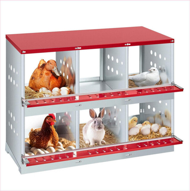 Chicken Nesting Box, Metal Nesting Box For Laying Eggs, Easy Egg Collection Large Vented Holes Chicken Coop Equipment with Vented Holes, Heavy Duty Ch