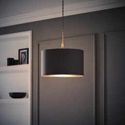 Dashima Linen Blend Drum Lamp Shade ( Slip-On ) in Grey