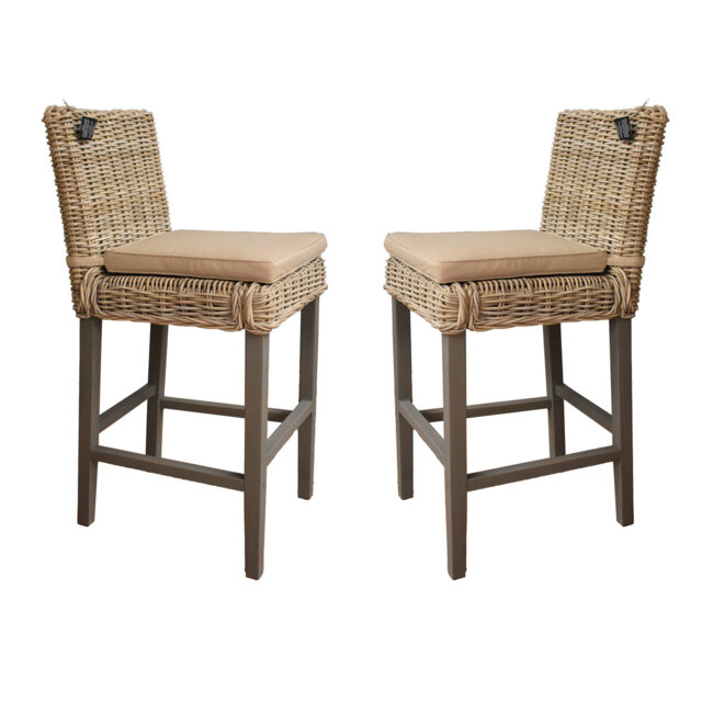Aliyaha Bar Stools Greywash Set of 2