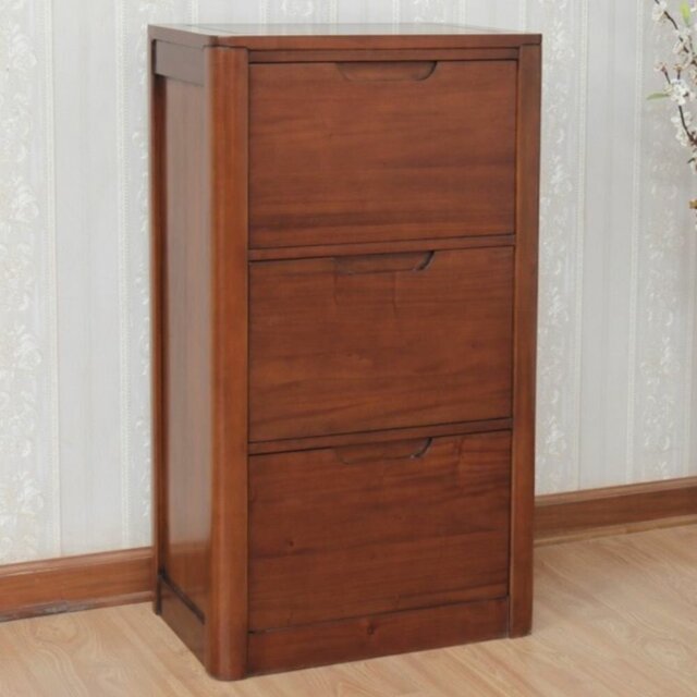 SP 60cm Wide 3 -Drawer Solid Wood File Cabinet