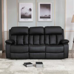 Deneka 3 Seater Linen Reclining Sofa