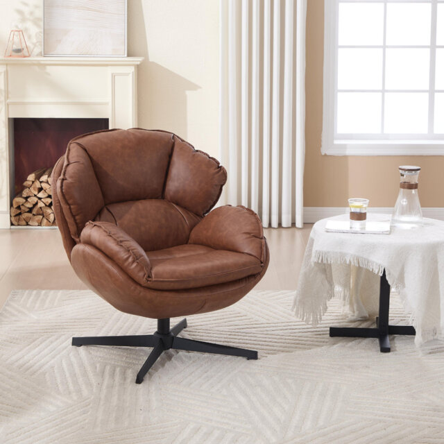 Accent Chair Chenille Fabric Modern Occasional Tub Chair Elegant Leisure Chair for Bedroom Living Room