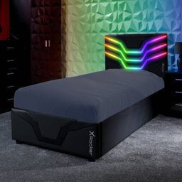 X Rocker Cosmos LED Single Ottoman Gaming Bed - Black RGB