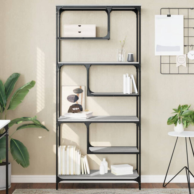 Emille 176cm H x 81cm W Steel Geometric Bookcase