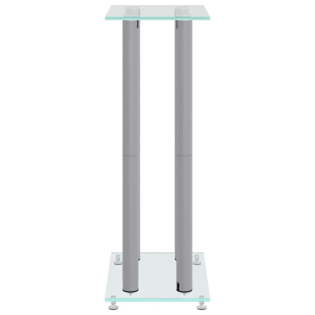 Speaker Stands Speaker Floor Stand 2Pcs Tempered Glass 4 Pillars Design