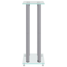 Speaker Stands Speaker Floor Stand 2Pcs Tempered Glass 4 Pillars Design