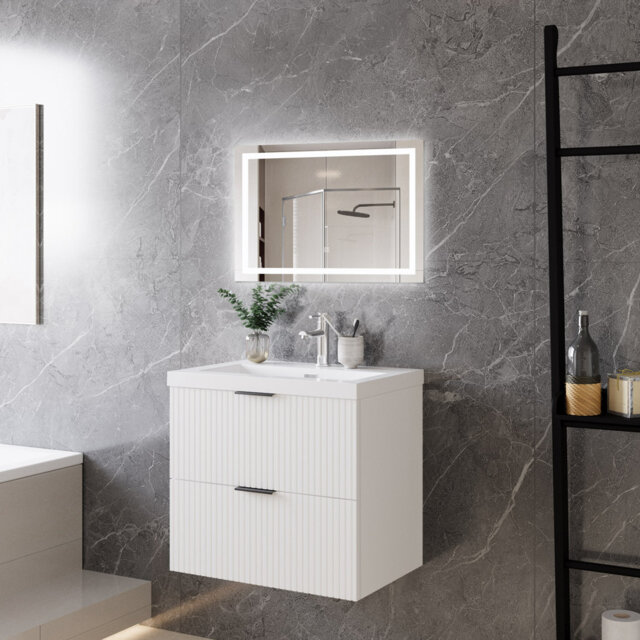 600mm Single Bathroom Vanity with Integrated Resin Basin
