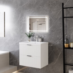 600mm Single Bathroom Vanity with Integrated Resin Basin