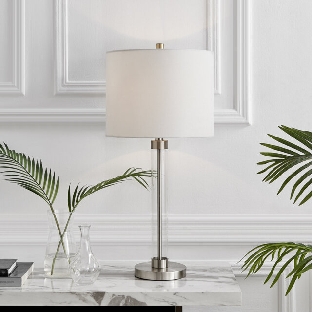Aneko Chic Metal and Glass Effect Table Lamp or Bedside Light (Bulb Included)