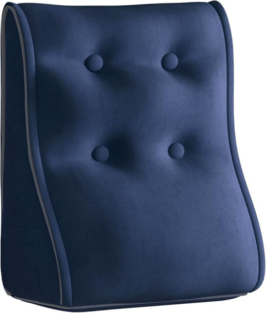 Sit-up Back Comfort Contour Wedge Pillow With Zipper Connector Headboard Velvet Reading Pillows For Sitting Up In Bed Sofa Backrest Lumbar Support Cus