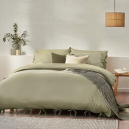 Mallow Bow Tie Cotton Solid Colour Duvet Cover Set with Pillowcases Included