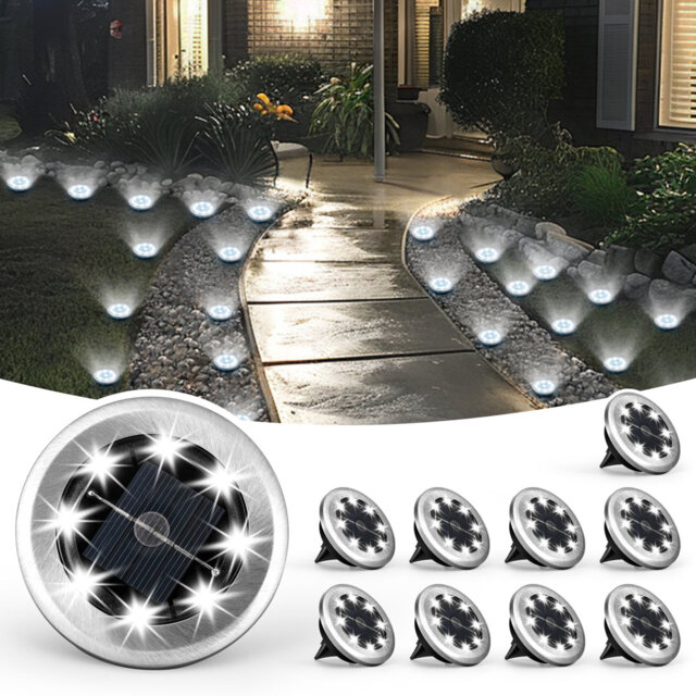 Stainless Steel Solar Powered Integrated LED Stainless Steel Pathway Light Pack