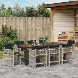 Garden Dining Set Poly Rattan Outdoor Patio Arrangement Terrace Setup