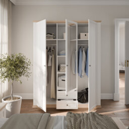 3 Door Manufactured Wood Wardrobe
