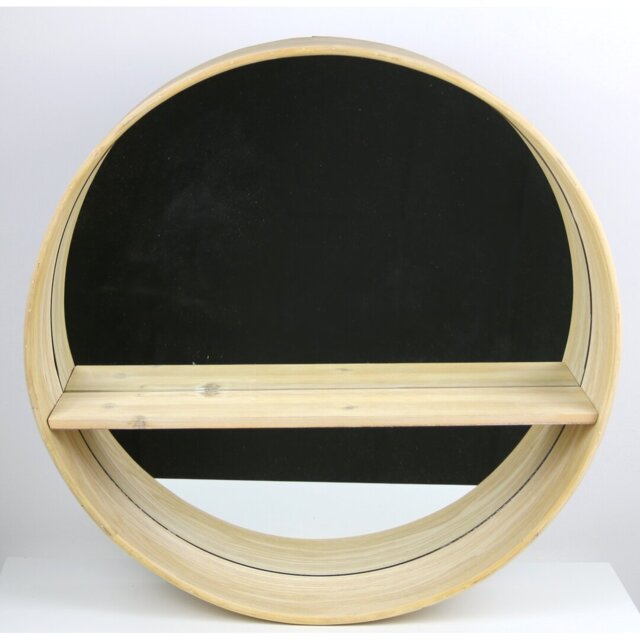 Westmoreland Wood Flat Wall Mirror with Shelves