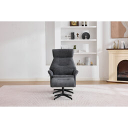 Mira Swivel Chair and Footstool Beige