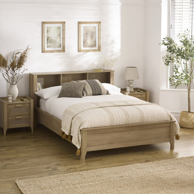 Rattan Effect Bookcase Bed