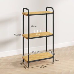 Bamboo, Steel Bathroom Shelves