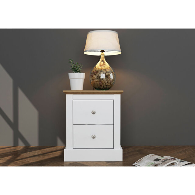 DEVON 2 DRAWER BEDSIDE CABINET
