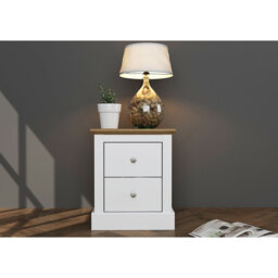 DEVON 2 DRAWER BEDSIDE CABINET