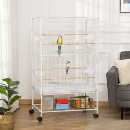 132cm Steel Flat Top Breeder Bird Cage with Wheels