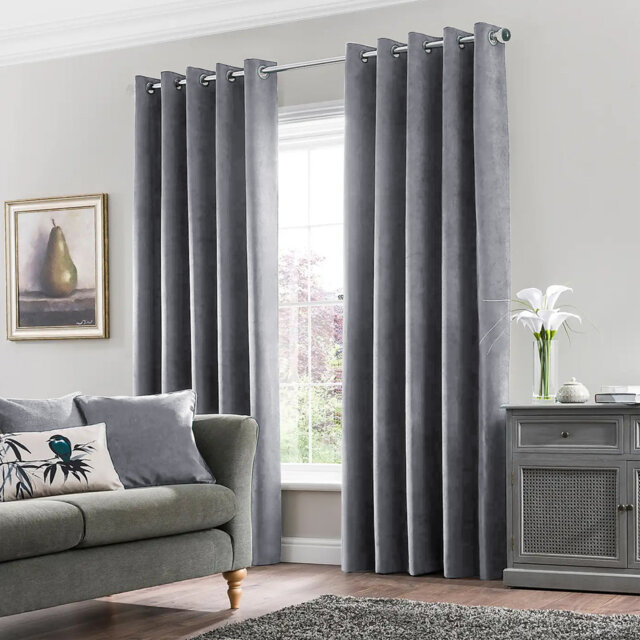 Erno Sheer Crushed Velvet Eyelet Curtains