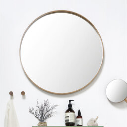 Baum Nordic Round Bathroom Framed Mirror Wall Hanging